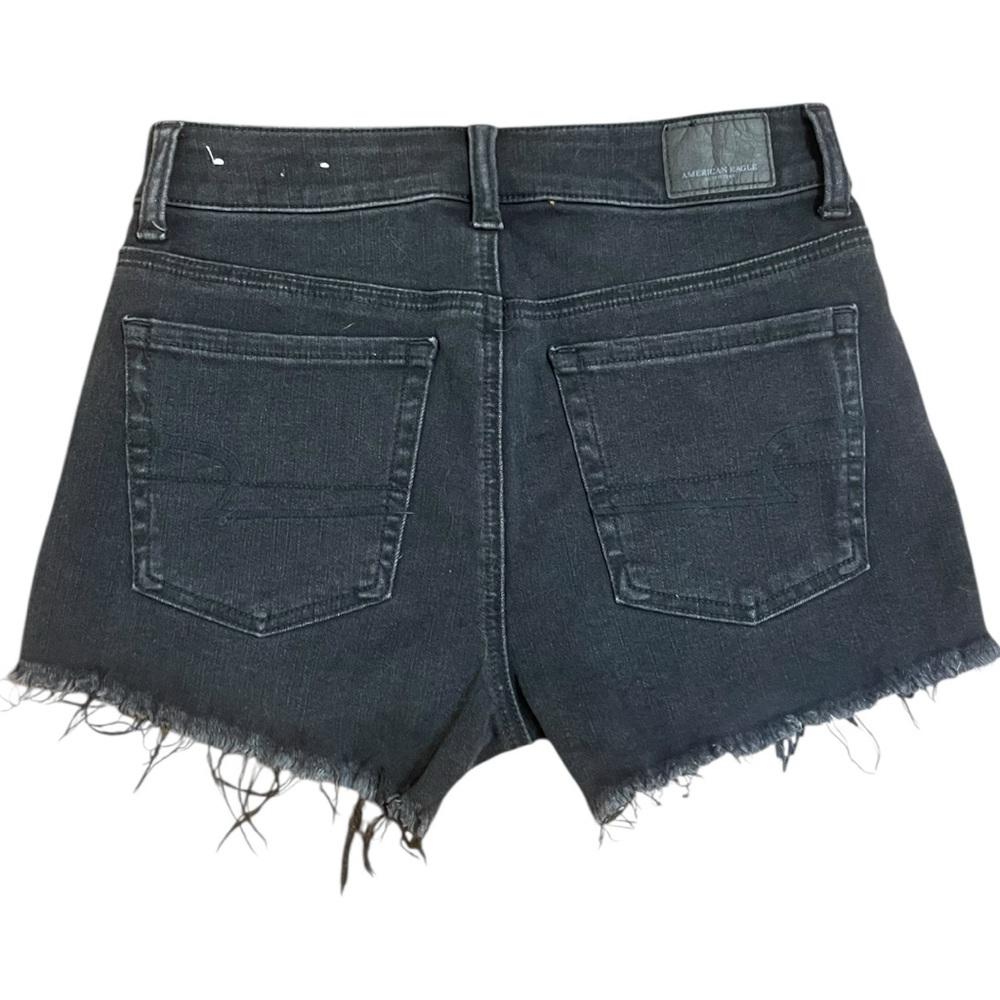 American Eagle Black Denim Floral Lace Shorts - Picture 2 of 7